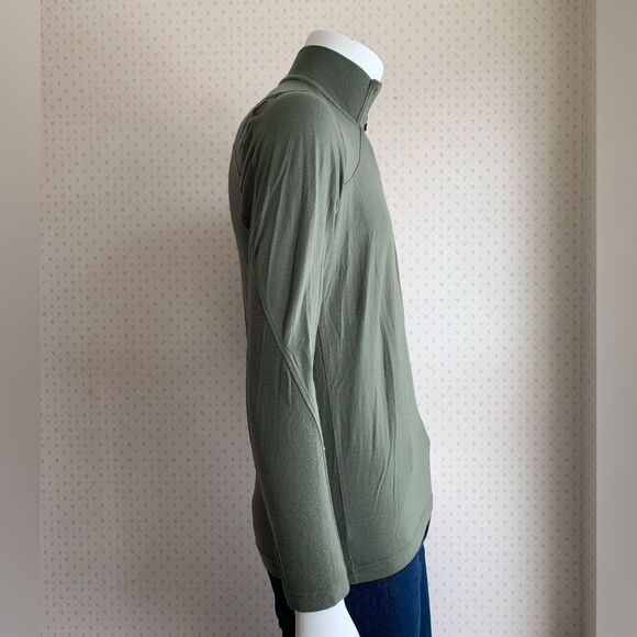 Smartwool Quarter Zip Sage Green Merino Wool Pullover sz Small PWM1 - Picture 4 of 8